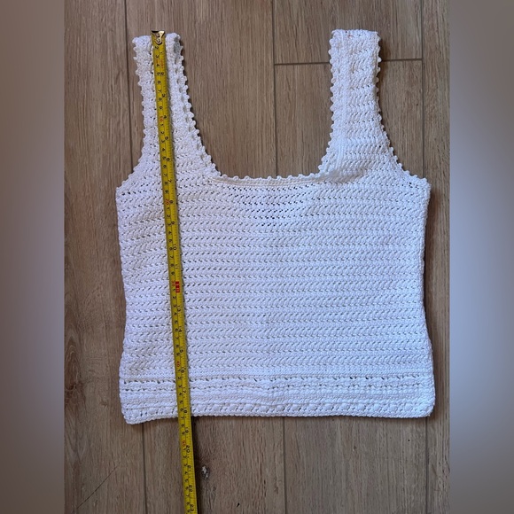 Vince White Ribbed Cropped Tank Top - Picture 9 of 9